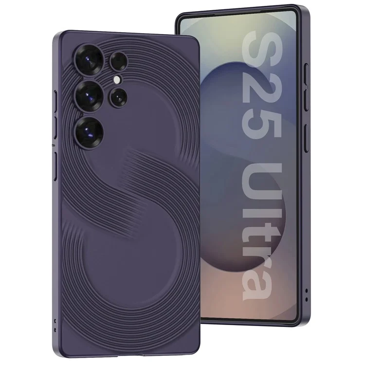 GKK Für Samsung Galaxy S25 Ultra Hülle Hartplastik Ultra Dünn Rückseite Handyhülle S-Form Design - Lila