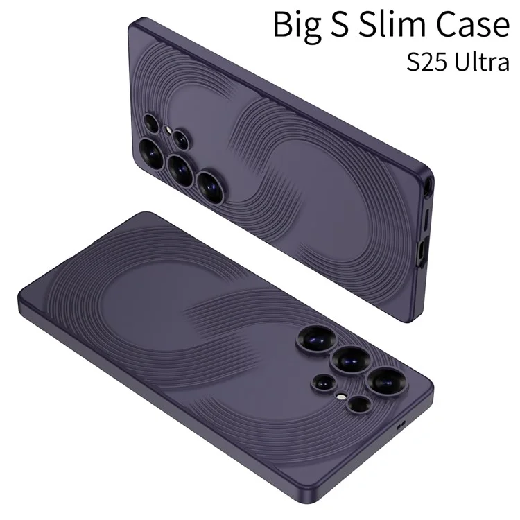 GKK Für Samsung Galaxy S25 Ultra Hülle Hartplastik Ultra Dünn Rückseite Handyhülle S-Form Design - Lila