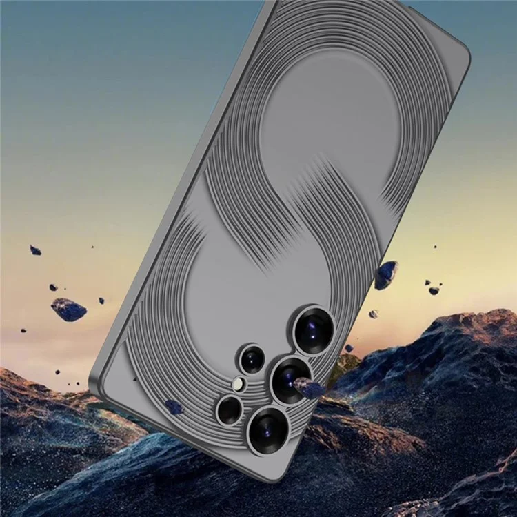 GKK Für Samsung Galaxy S25 Ultra Hülle Hartplastik Ultra Dünn Rückseite Handyhülle S-Form Design - Lila
