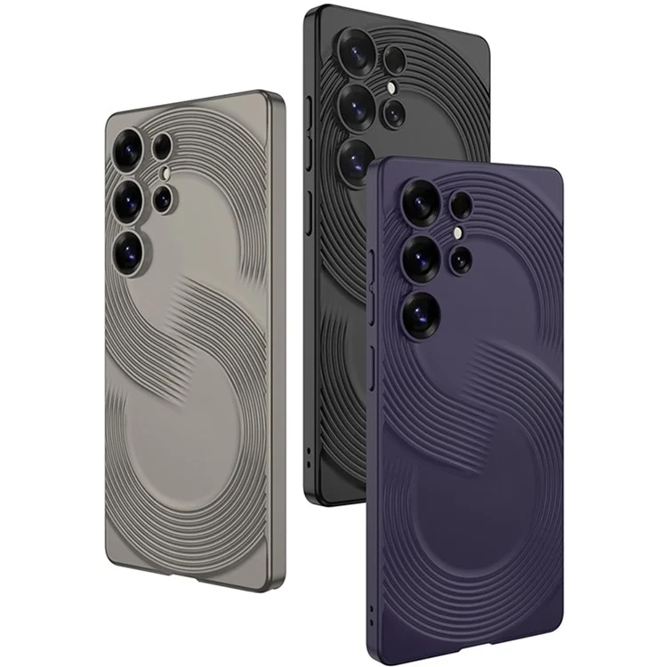 GKK Für Samsung Galaxy S25 Ultra Hülle Hartplastik Ultra Dünn Rückseite Handyhülle S-Form Design - Lila