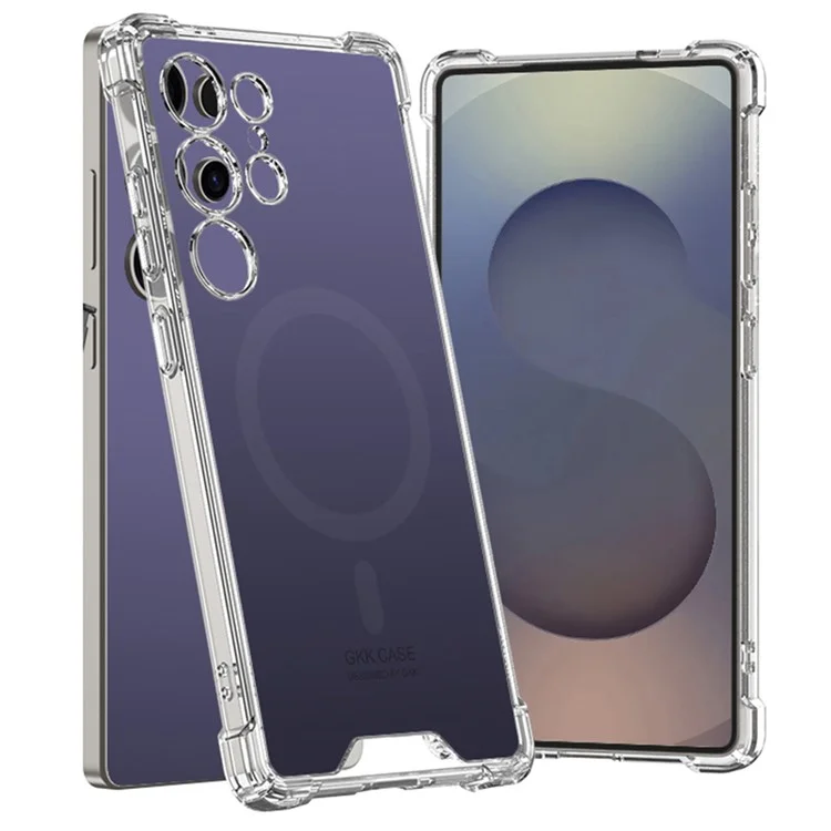 GKK Per Samsung Galaxy S25 Ultra Cover Custodia Magnetica Airbag Design AG TPU + PC Retro Telefono - Viola