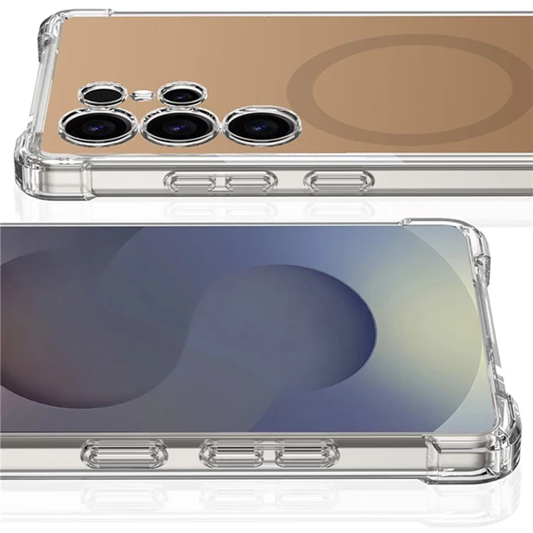 GKK Per Samsung Galaxy S25 Ultra Cover Custodia Magnetica Airbag Design AG TPU + PC Retro Telefono - Viola