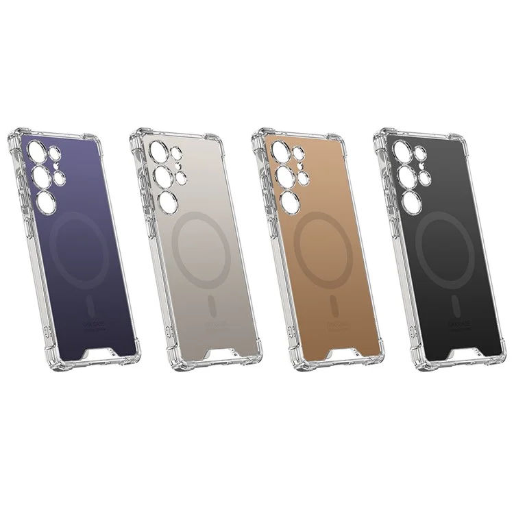 GKK Per Samsung Galaxy S25 Ultra Cover Custodia Magnetica Airbag Design AG TPU + PC Retro Telefono - Viola