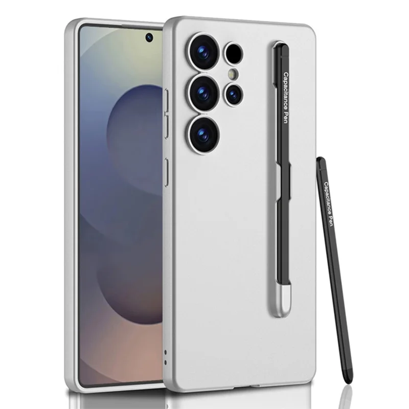 GKK Pour Samsung Galaxy S25 Ultra Coque avec Stylet Résistant aux Chocs Étui Rigide Fin pour Téléphone - Argent