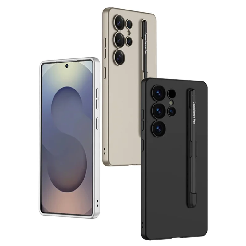 GKK Pour Samsung Galaxy S25 Ultra Coque avec Stylet Résistant aux Chocs Étui Rigide Fin pour Téléphone - Argent