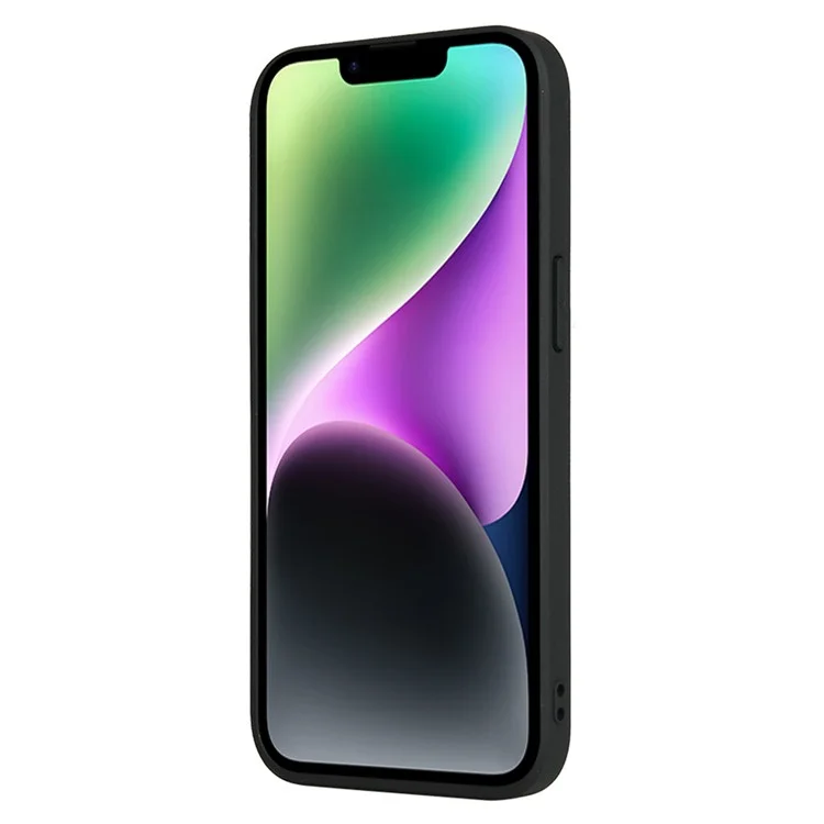 Fierre Shann Для Iphone 14 Antiscratch Ultra Slim Slim Phone Аппаратное Оборудование Декор PU - Полосатый Литчи Рисунок