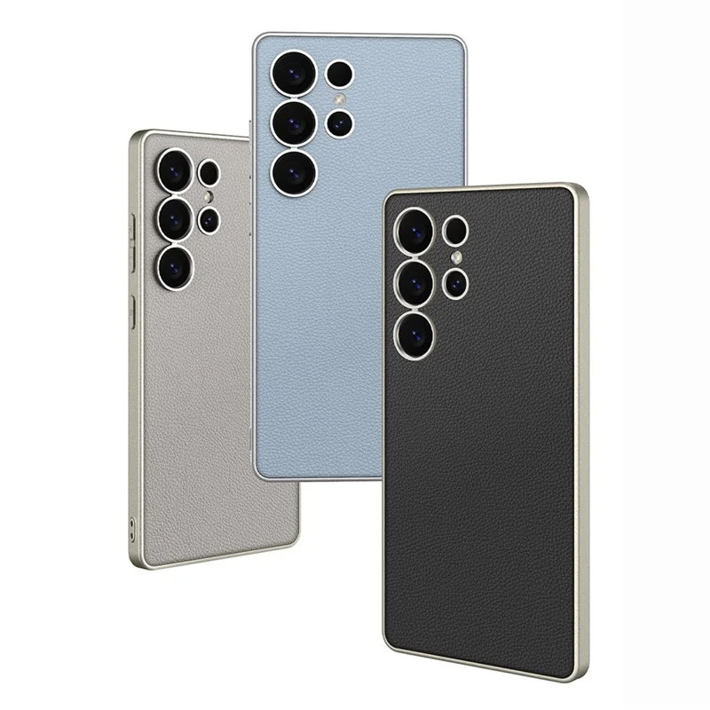GKK For Samsung Galaxy S24 Ultra Case Fur PU + TPU + PC Shockproof Phone Cover - Titanium Blue