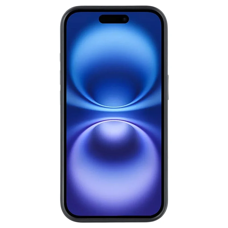 For iPhone 16 Plus Case Kickstand TPU PC Leather Phone Back Cover with AI Button - Zwart