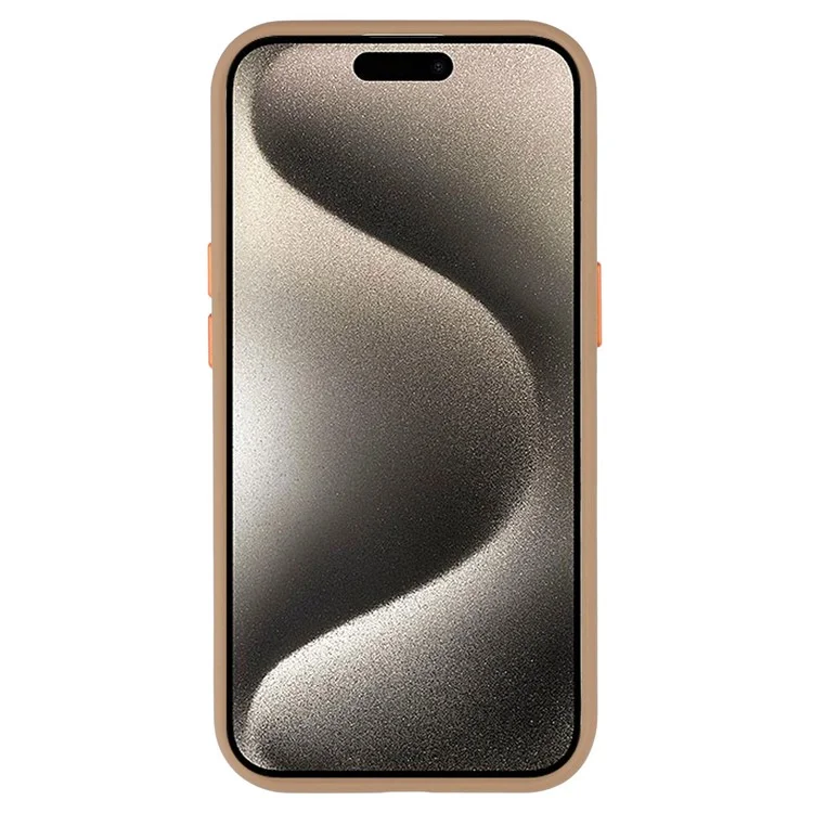 Für iPhone 15 Magnetische Hülle Skin Touch TPU + PC Handyrückseite - Braun