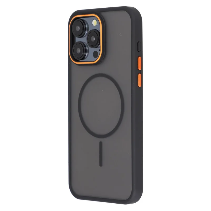 Für iPhone 15 Pro Magnetische Hülle Skin Touch TPU + PC Rückseite Handyhülle - Schwarz