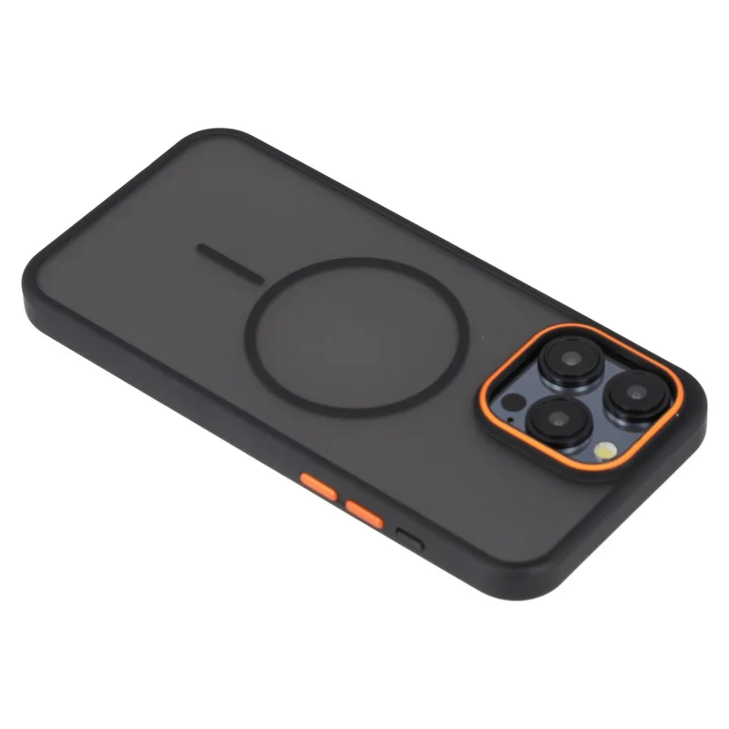 Für iPhone 15 Pro Magnetische Hülle Skin Touch TPU + PC Rückseite Handyhülle - Schwarz