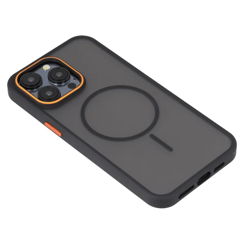 Für iPhone 15 Pro Magnetische Hülle Skin Touch TPU + PC Rückseite Handyhülle - Schwarz