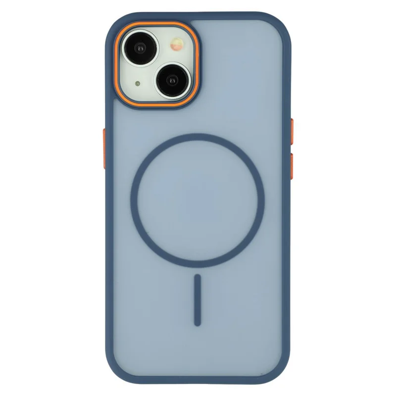 For iPhone 15 Plus Magnetic Case Skin Touch TPU + PC Phone Back Cover - Blue