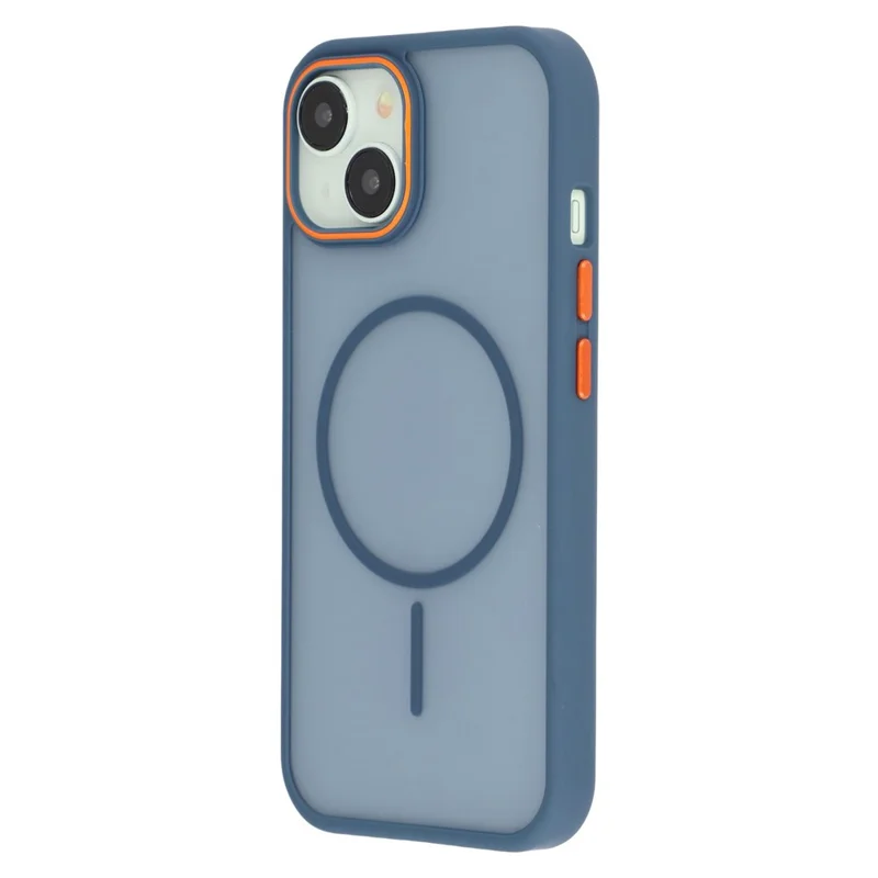 For iPhone 15 Plus Magnetic Case Skin Touch TPU + PC Phone Back Cover - Blue