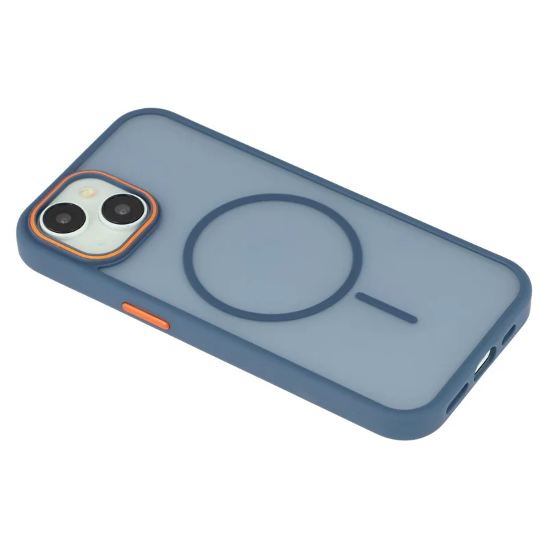 For iPhone 15 Plus Magnetic Case Skin Touch TPU + PC Phone Back Cover - Blue