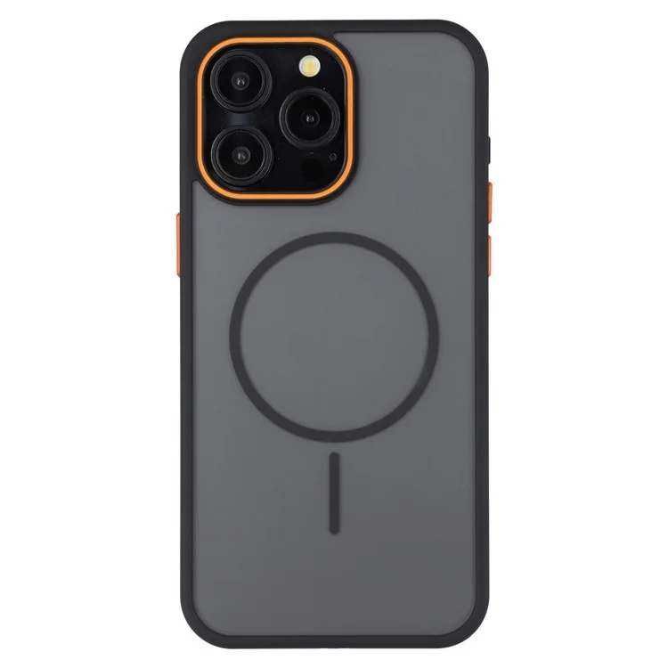 Für iPhone 14 Pro Max Magnetische Hülle Skin Touch TPU + PC Rückseite Handyhülle - Schwarz