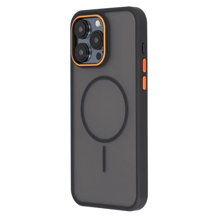 Für iPhone 14 Pro Max Magnetische Hülle Skin Touch TPU + PC Rückseite Handyhülle - Schwarz