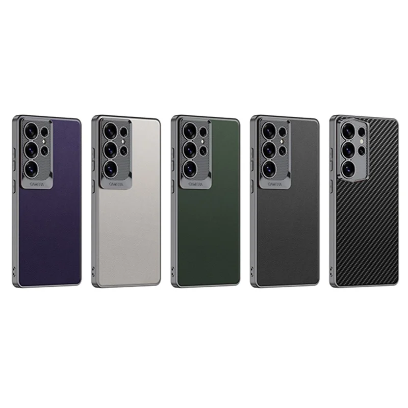 GKK For Samsung Galaxy S25 Ultra Case Shockproof PU + TPU + PC Phone Back Cover Dragon Scale Design - Carbon Fiber Texture