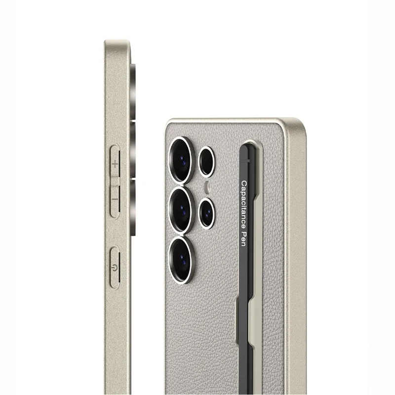 GKK For Samsung Galaxy S25 Ultra Case with Stylus Skin Touch PU + TPU + PC Phone Back Cover - Carbon Fiber Texture