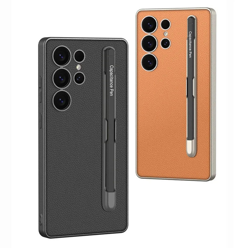 GKK For Samsung Galaxy S25 Ultra Case with Stylus Skin Touch PU + TPU + PC Phone Back Cover - Carbon Fiber Texture