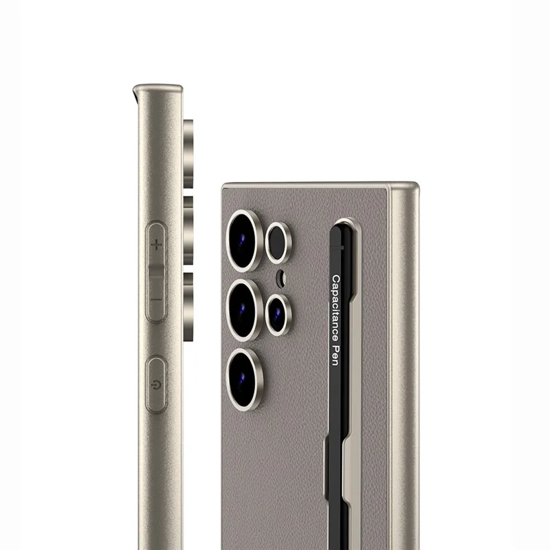 GKK For Samsung Galaxy S24 Ultra Case with Stylus Skin Touch PU + TPU + PC Phone Back Cover - Carbon Fiber Texture