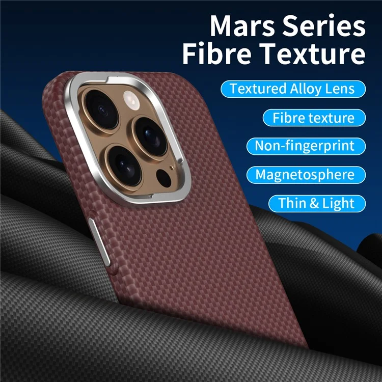 GKK For iPhone 16 Pro Max Compatible with MagSafe Metal + PC Phone Back Cover Carbon Fiber Texture - Sapphire