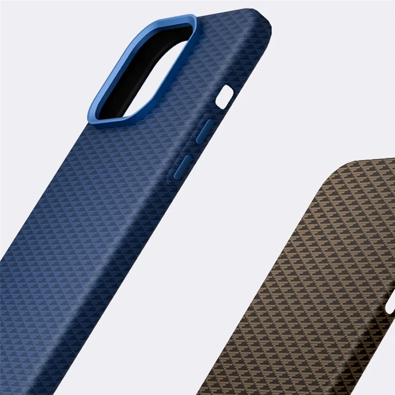 GKK BTGD For iPhone 16 Pro Case Woven Texture Compatible with MagSafe Metal + PC Phone Back Cover - Gold