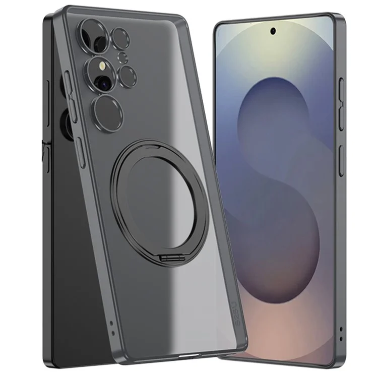 GKK For Samsung Galaxy S25 Ultra Case with Kickstand Matte Skin Touch Translucent Hard PC Phone Back Cover - Grey