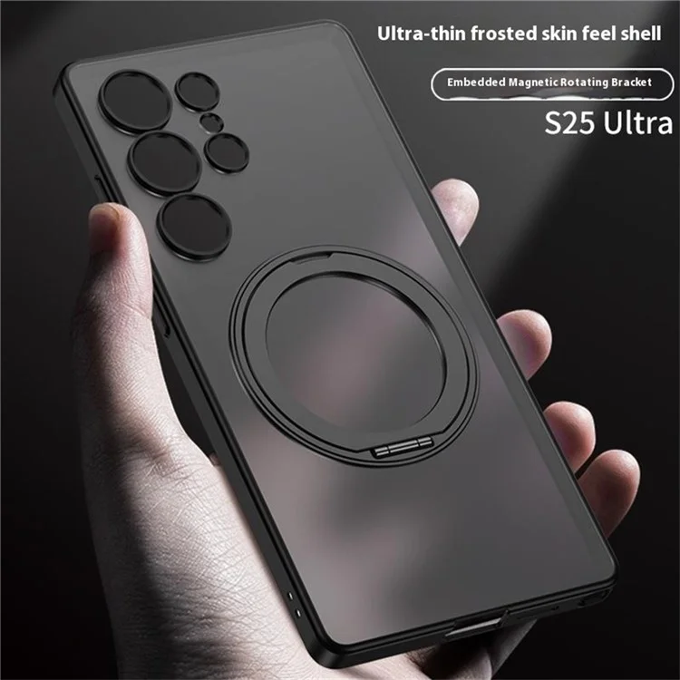GKK For Samsung Galaxy S25 Ultra Case with Kickstand Matte Skin Touch Translucent Hard PC Phone Back Cover - Grey