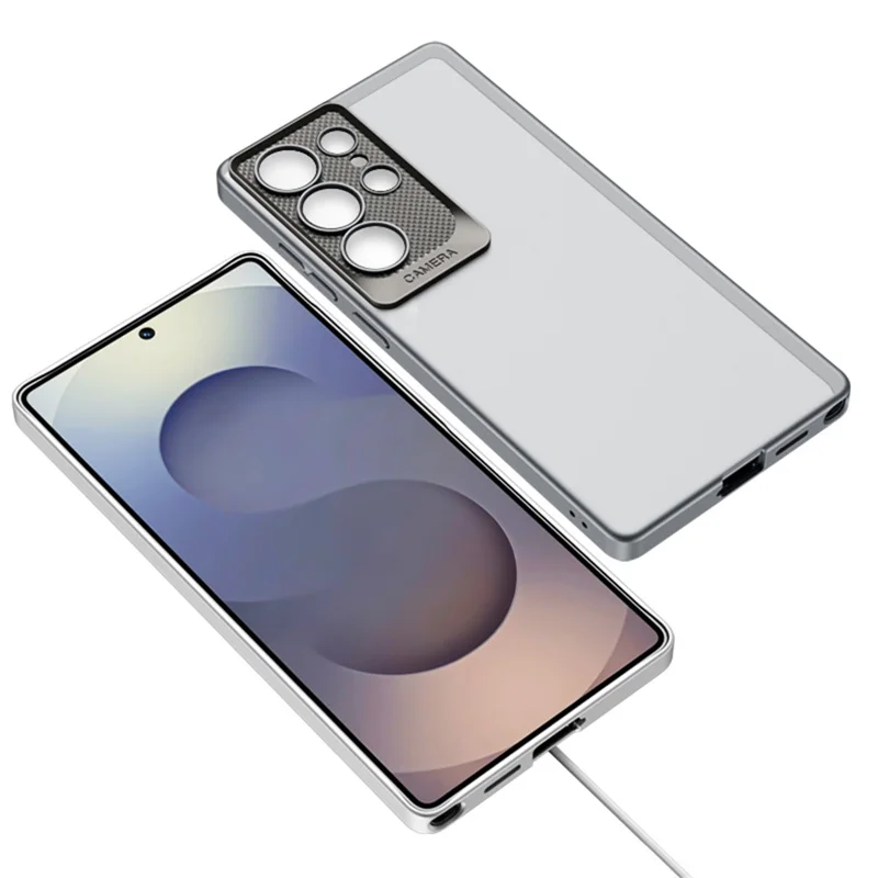 GKK For Samsung Galaxy S25 Ultra Case Skin Touch Translucent Hard PC Phone Back Cover Dragon Scale Design - Grey