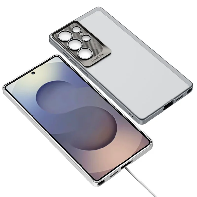 GKK For Samsung Galaxy S25 Ultra Case Skin Touch Translucent Hard PC Phone Back Cover Dragon Scale Design - Grey