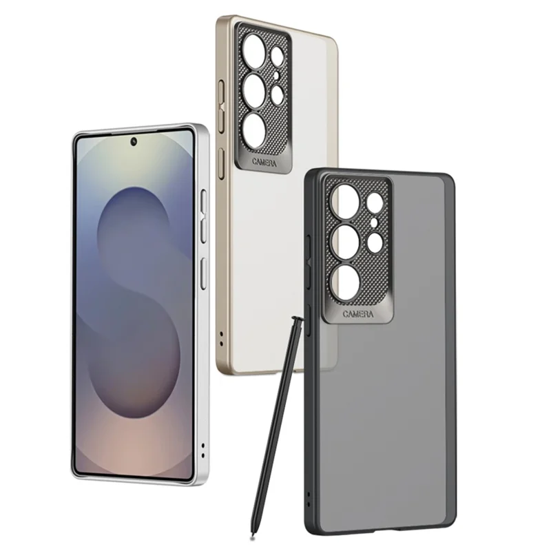 GKK For Samsung Galaxy S25 Ultra Case Skin Touch Translucent Hard PC Phone Back Cover Dragon Scale Design - Grey