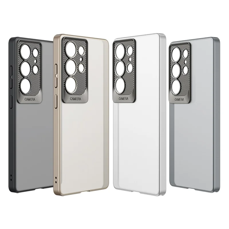 GKK For Samsung Galaxy S25 Ultra Case Skin Touch Translucent Hard PC Phone Back Cover Dragon Scale Design - Grey