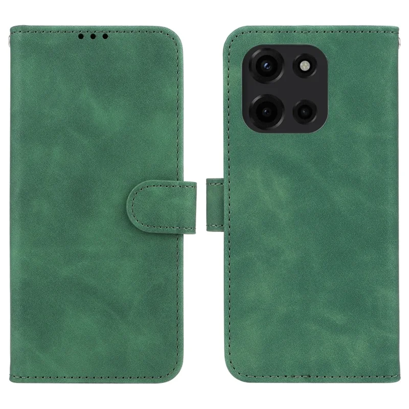 For Motorola Edge 60 5G / 60 Fusion 5G Leather Case Skin Feel Anti Drop Wallet Flip Phone Cover - Green