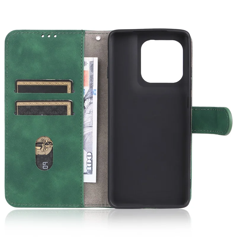 For Motorola Edge 60 5G / 60 Fusion 5G Leather Case Skin Feel Anti Drop Wallet Flip Phone Cover - Green