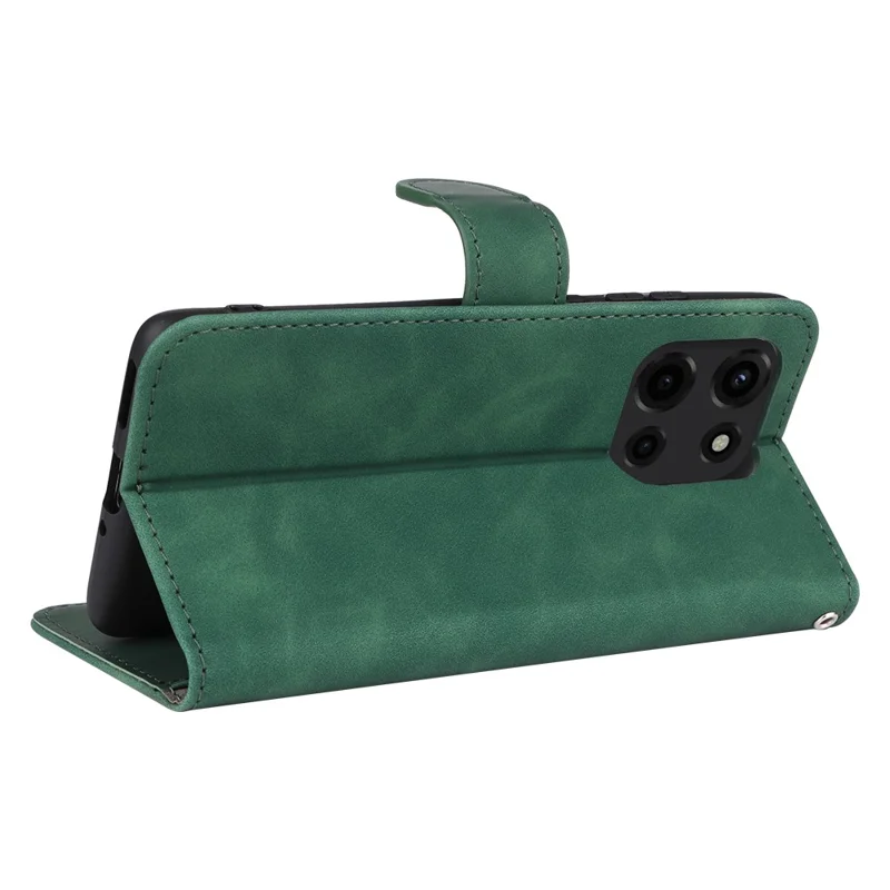 For Motorola Edge 60 5G / 60 Fusion 5G Leather Case Skin Feel Anti Drop Wallet Flip Phone Cover - Green