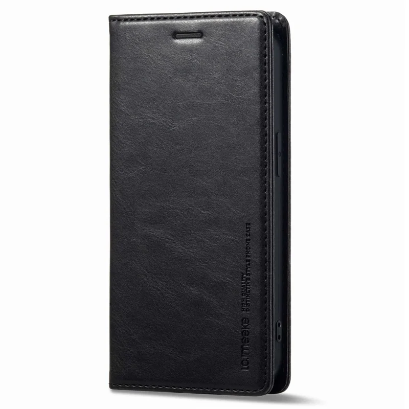 LC.IMEEKE Obudowa portfelowa z funkcją podpórki i blokadą RFID na iPhone'a 14, magnetyczna obudowa ochronna z syntetycznej skóry PU, automatycznie przyciągana - Czarny