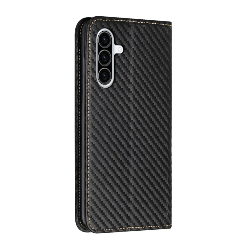For Samsung Galaxy A36 5G Case Leather Flip Phone Cover Stand Strong Magnetic Closure - Black