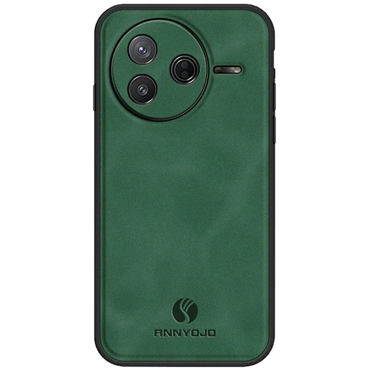 Capa ANNYOJO para Xiaomi Poco F7 Pro 5G em Couro Sintético + PC + TPU Antichoque - Verde