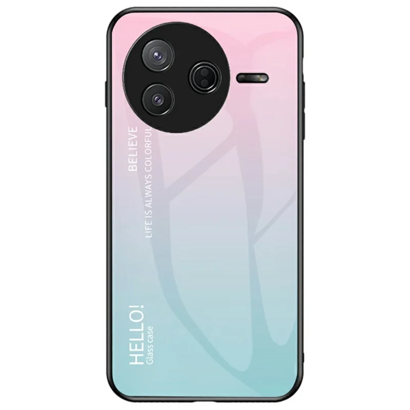Per Xiaomi Poco F7 Pro 5G Custodia Anti-graffio Vetro temperato + PC+TPU Custodia per telefono - Sfumatura rosa blu