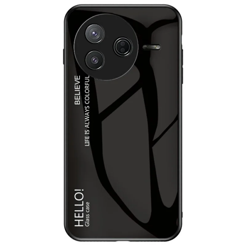 For Xiaomi Poco F7 Pro 5G / Redmi K80 5G Case Anti-Scratch Tempered Glass + PC+TPU Phone Cover - Black