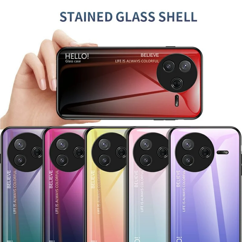 For Xiaomi Poco F7 Pro 5G / Redmi K80 5G Case Anti-Scratch Tempered Glass + PC+TPU Phone Cover - Black