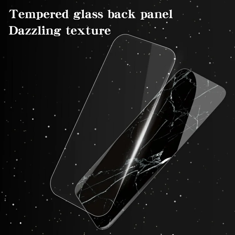 For Xiaomi Poco F7 Pro 5G / Redmi K80 5G Case Marble Pattern Tempered Glass + PC + TPU Protective Phone Cover - Black Marble