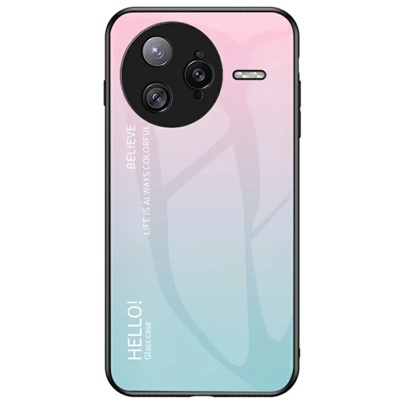 Чехол для Xiaomi Poco F7 Ultra 5G с защитой от царапин, закаленное стекло + ПК+ТПУ - Градиент розовый-синий