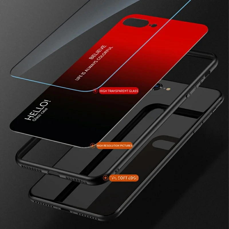 Чехол для Xiaomi Poco F7 Ultra 5G с защитой от царапин, закаленное стекло + ПК+ТПУ - Градиент розовый-синий