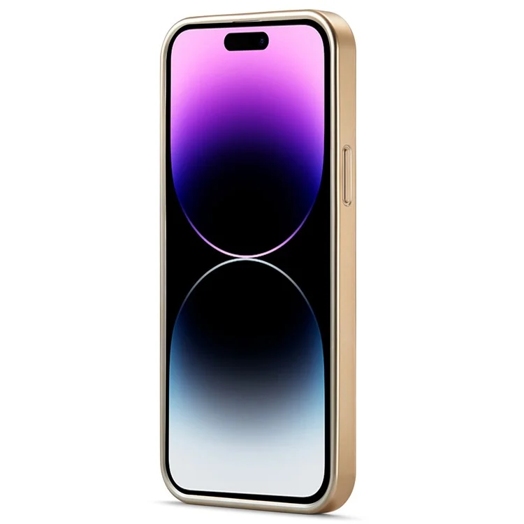Fierre Shann Pour Iphone 14 Pro Max Python Texture PU le Cuir TPU TPU Téléphone Back Cover Electroplated Protective - Brun