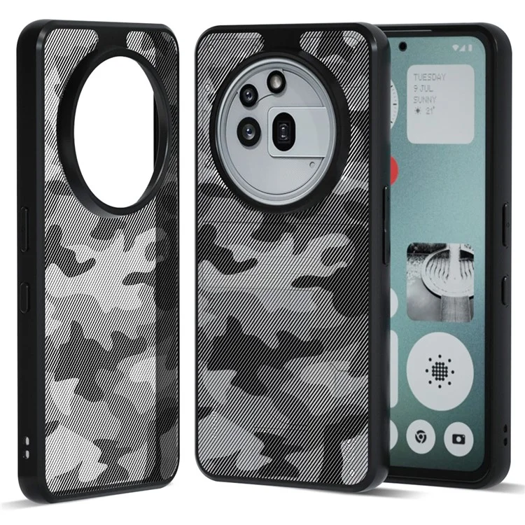 IBMRS Funda para Nothing Phone (3a) de Marco Suave de TPU, Parte Trasera Rígida de PC, Anticaídas - Camuflaje Artístico