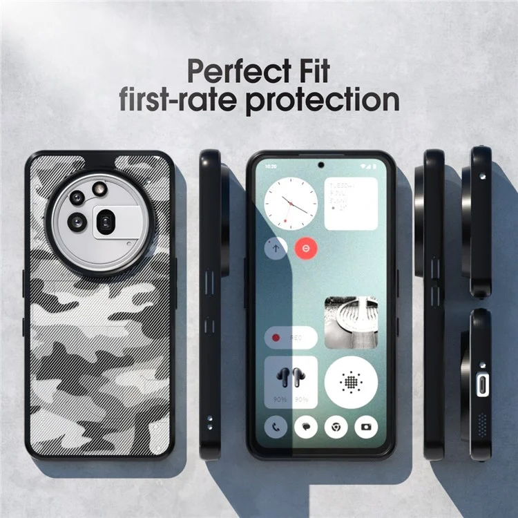 IBMRS Funda para Nothing Phone (3a) de Marco Suave de TPU, Parte Trasera Rígida de PC, Anticaídas - Camuflaje Artístico