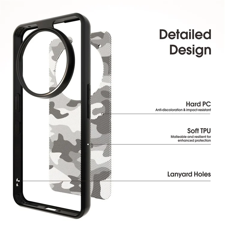 IBMRS Funda para Nothing Phone (3a) de Marco Suave de TPU, Parte Trasera Rígida de PC, Anticaídas - Camuflaje Artístico