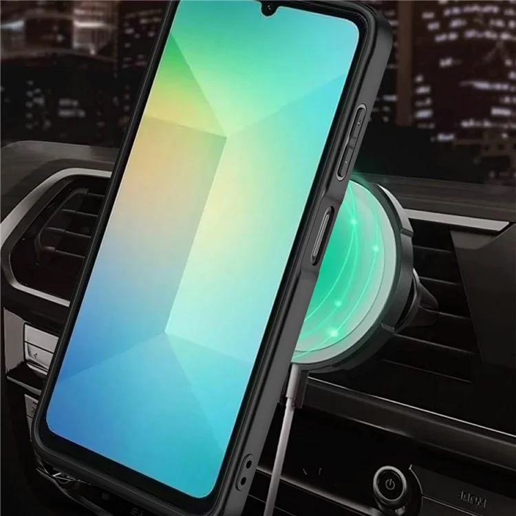 Per Samsung Galaxy A06 4G Custodia Compatibile con MagSafe Supporto girevole TPU + PC Cover per telefono - Nero